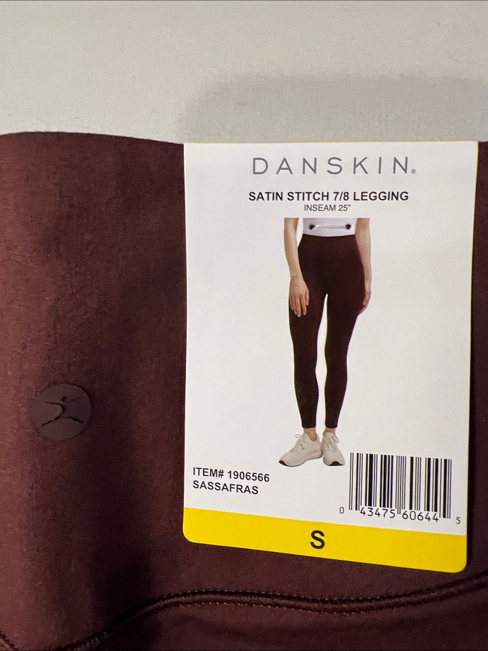 Danskin Women’s Wine High-Rise Workout Leggings Size S - Picture 8 of 11